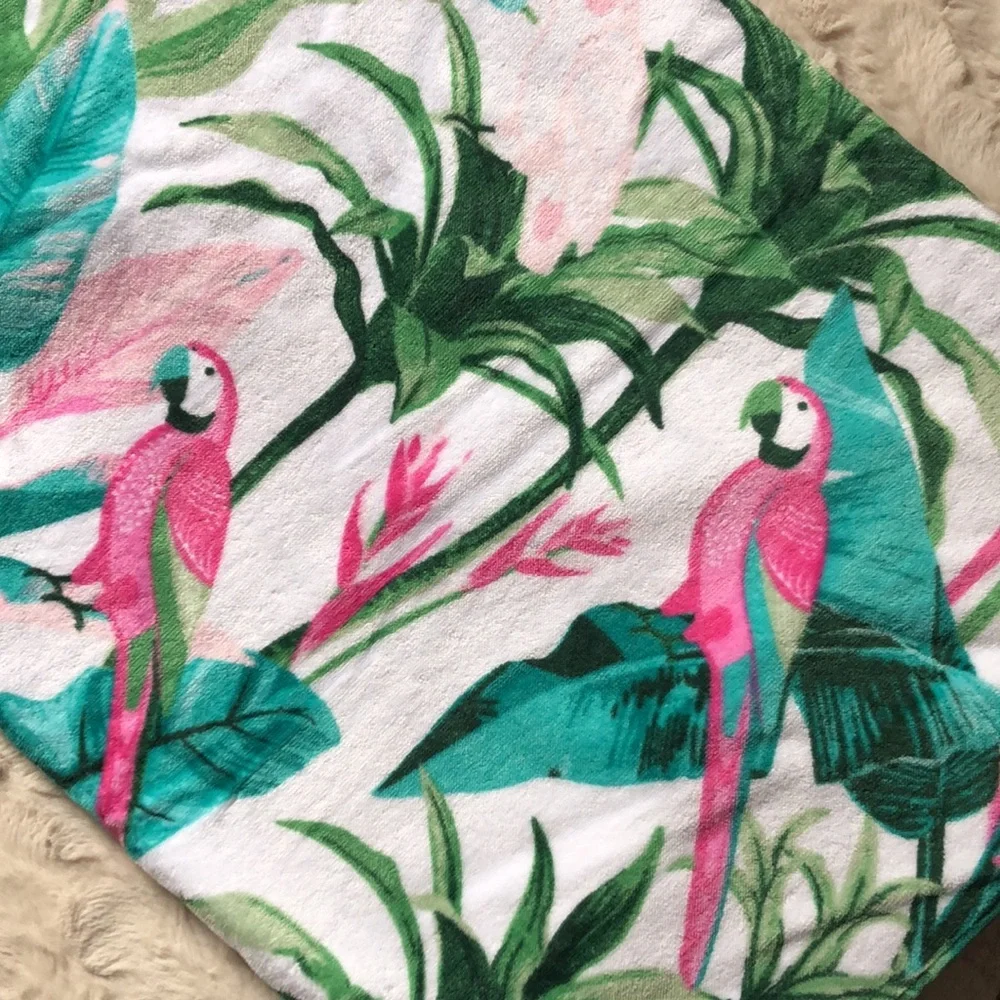 Tropical Bird Parrot Print BEACH Towel